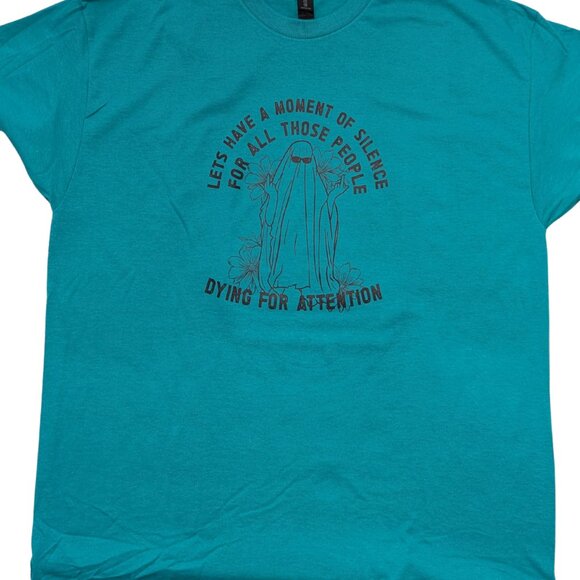 Dying for Attention Funny Ghost Middle Finger Shirt - Picture 1 of 3